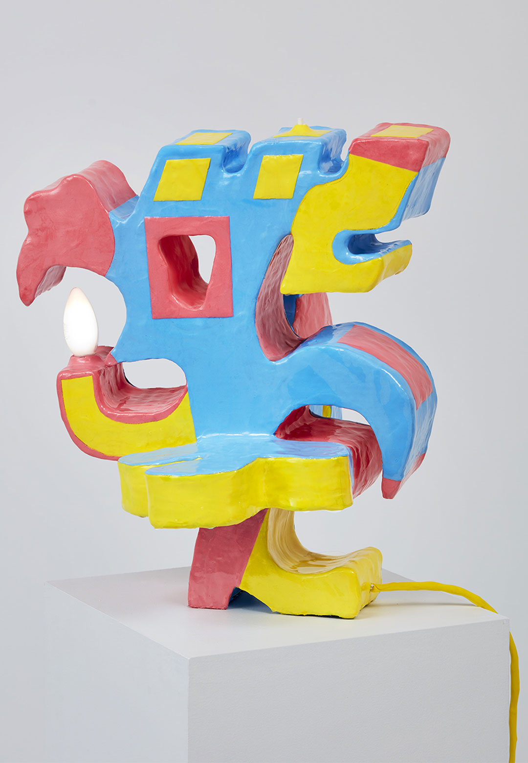 Diego Faivre x Hugo Beheregaray exhibit vibrant abstract objects at Adorno Gallery