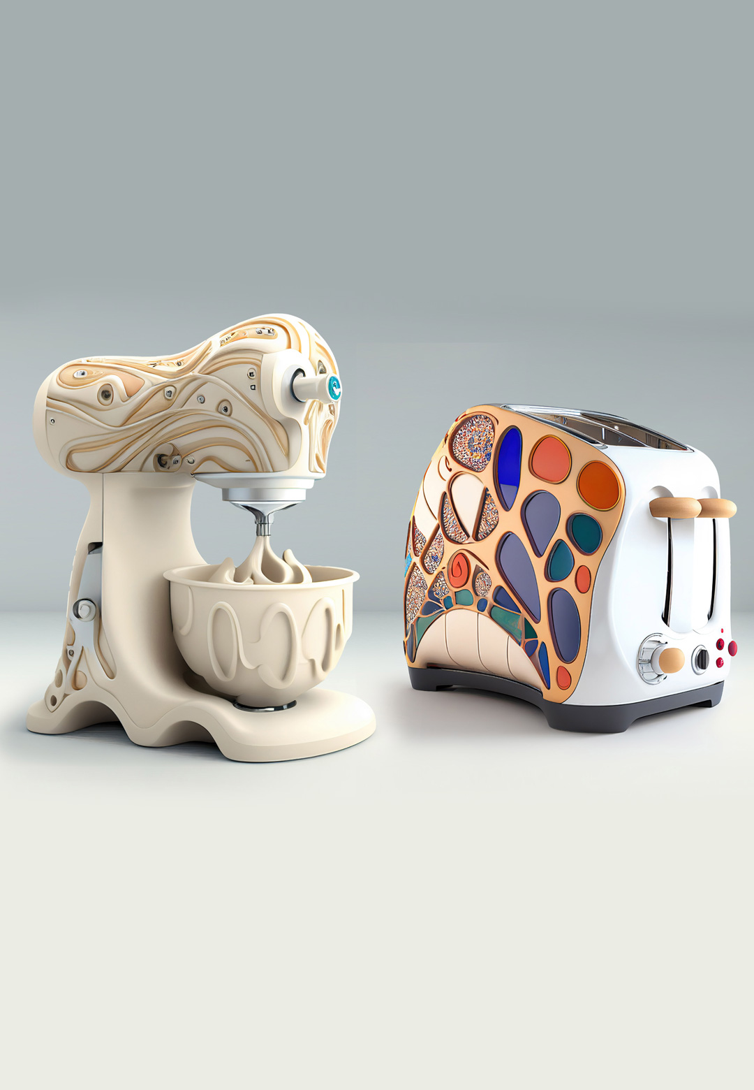 Marcus Byrne imagines Gaudi-inspired home appliances with Midjourney