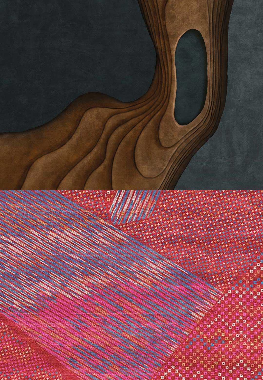 Japanese weave to Ghazni wool: seven rugs for living room that render material tactility