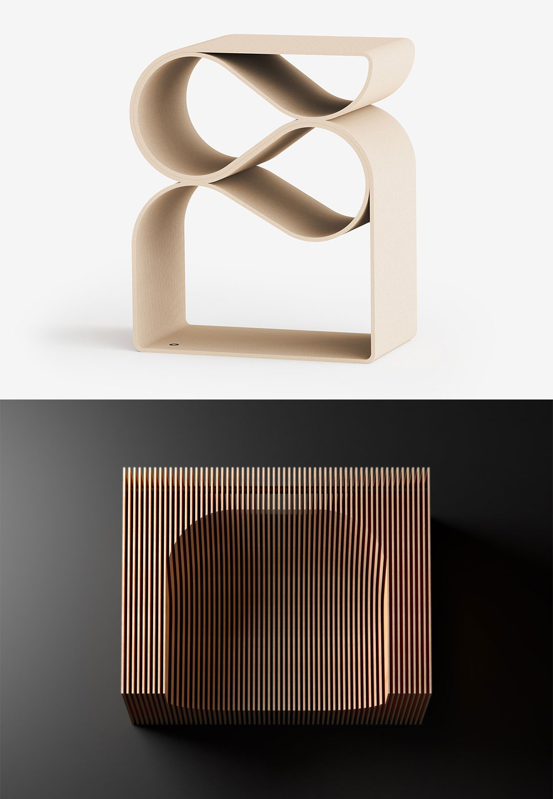 Deniz Aktay's experiments with geometric forms and wavy lines