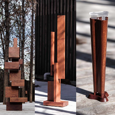 MINAX abstracts modernist icons in wood for 'Light of architecture lamps series'