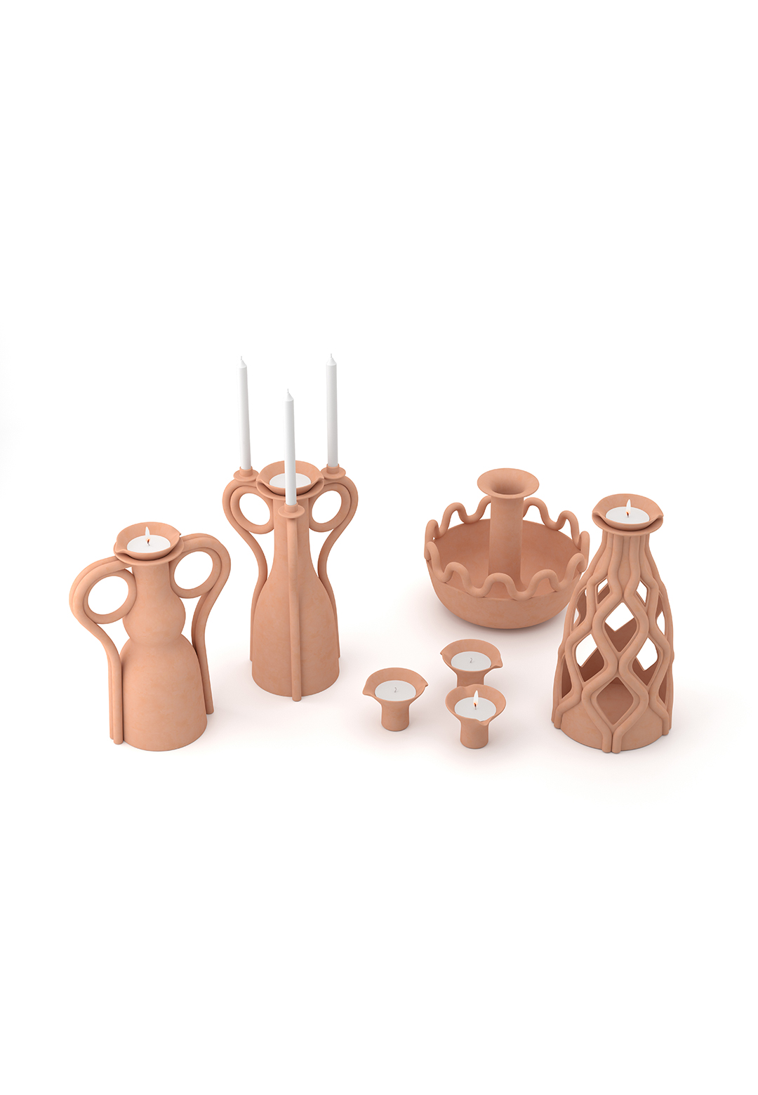 Natural matter, raw forms champion candles by Palomba Serafini studio