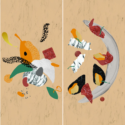 Serena Confalonieri's illustrative menu design for Acanto at Milan Design Week