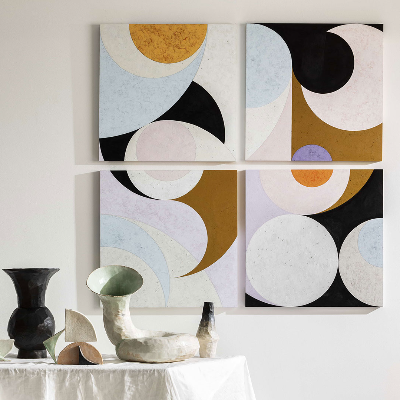 Kirsten Perry abstracts curves and cylinders to build clay vessels and wall hangings
