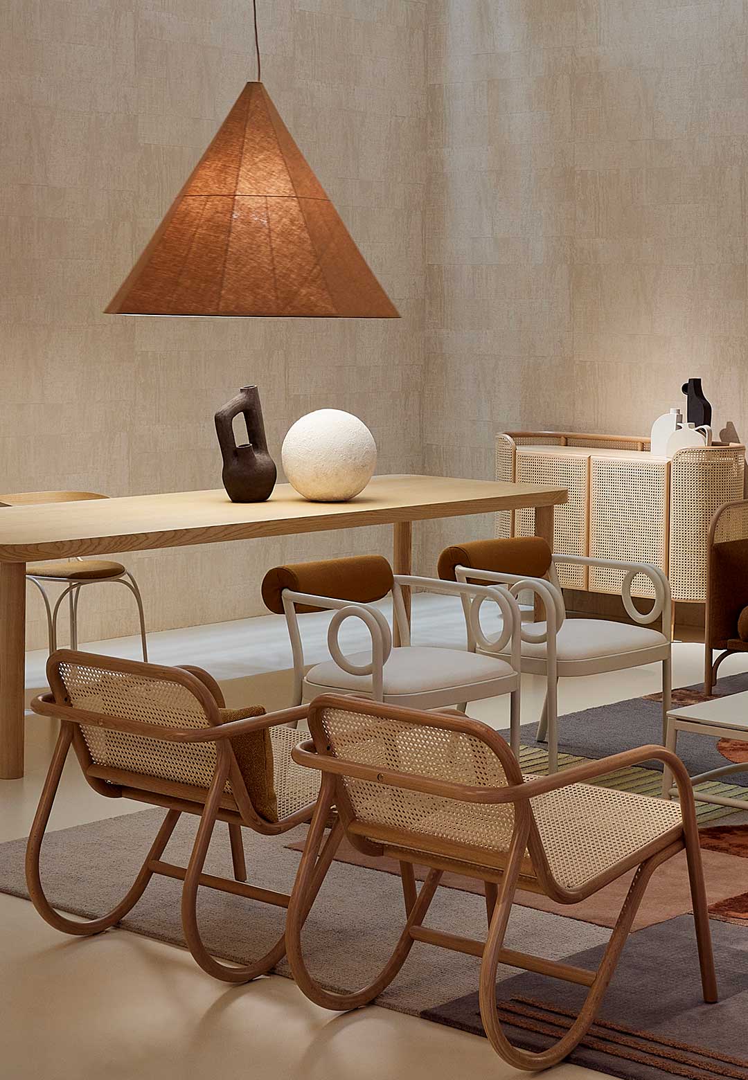 Gebrüder Thonet Vienna displays a play of curves at Salone del Mobile 2023