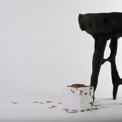 Polystyrene-eating mealworms collaborate on William Eliot&rsquo;s 'Digested Objects' stool