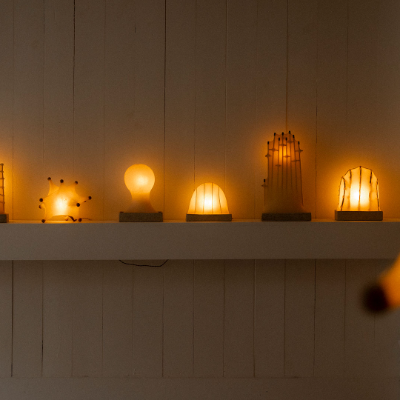 James Cherry materially unites nature and urbanity in 'FROM POLLEN' lamps
