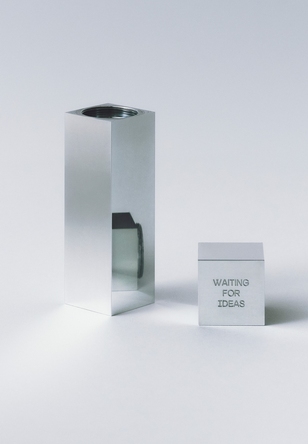 Waiting for Ideas translates motion into stillness with precise, minimalist forms