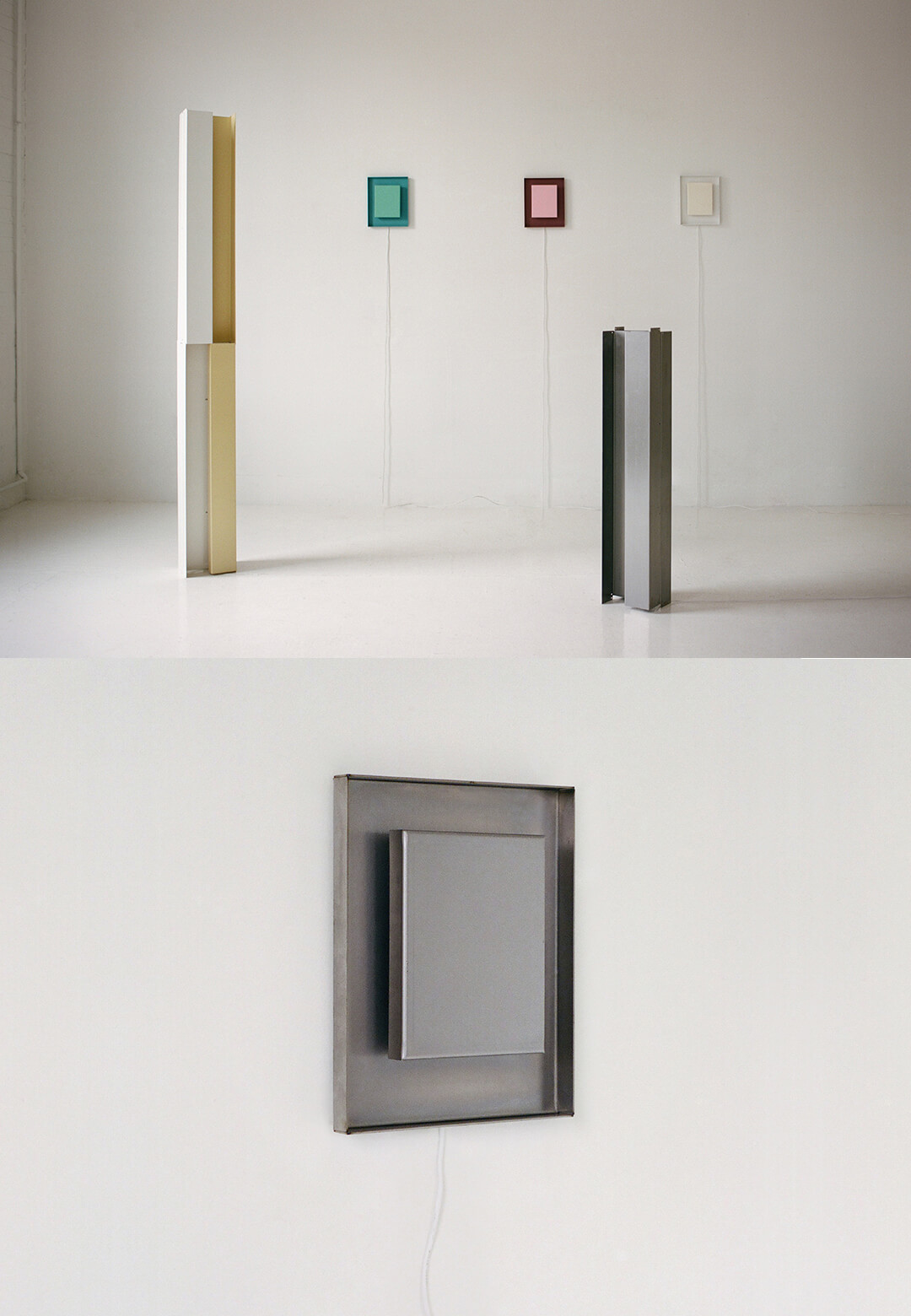 Varicoloured industrial forms mark Ford Bostwick's debut lighting designs