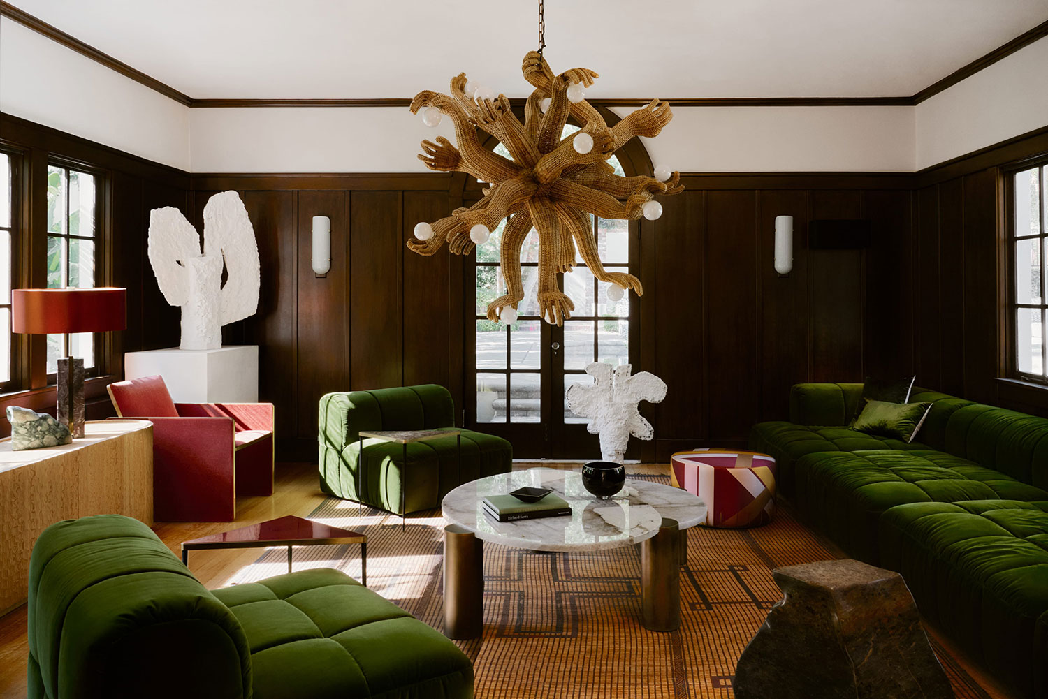Chris Wolston chandelier taking up the centre stage at the Goldwyn House