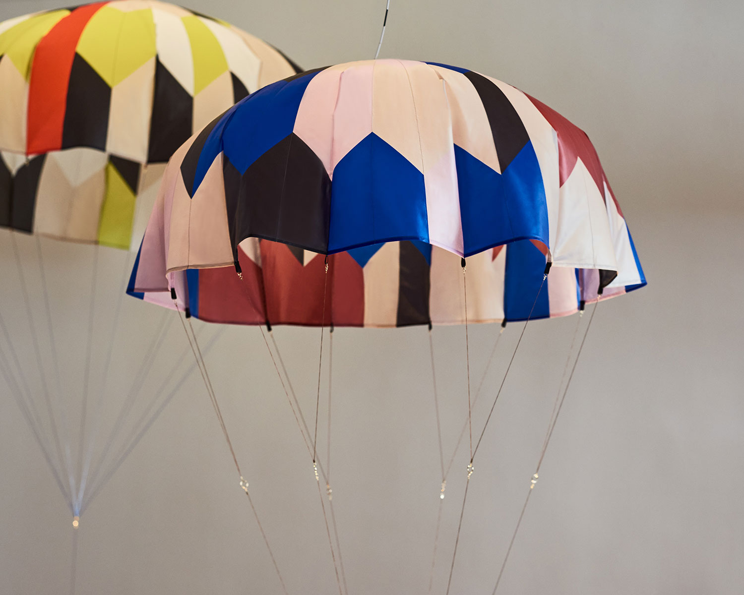 The artworks are inspired from parachutes
