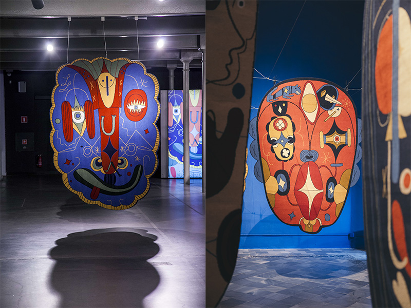 Focusing on colour and expressiveness, the “Masquemask” space is an exhibition conceived by Hayon for the LODZ design museum in Poland