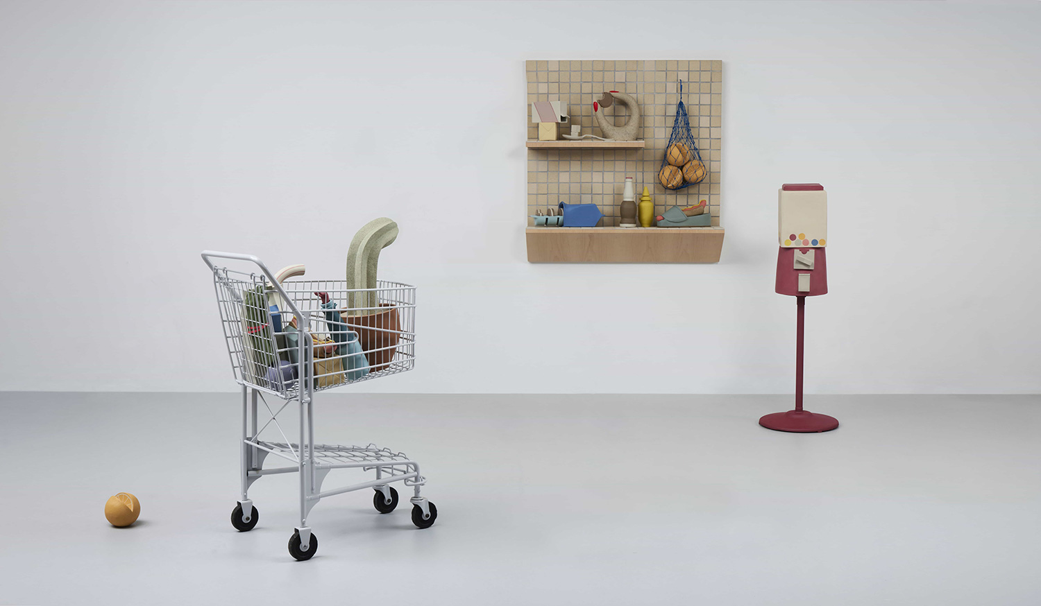 Installation view featuring Healthy Living, Impulse Buy and Three for One