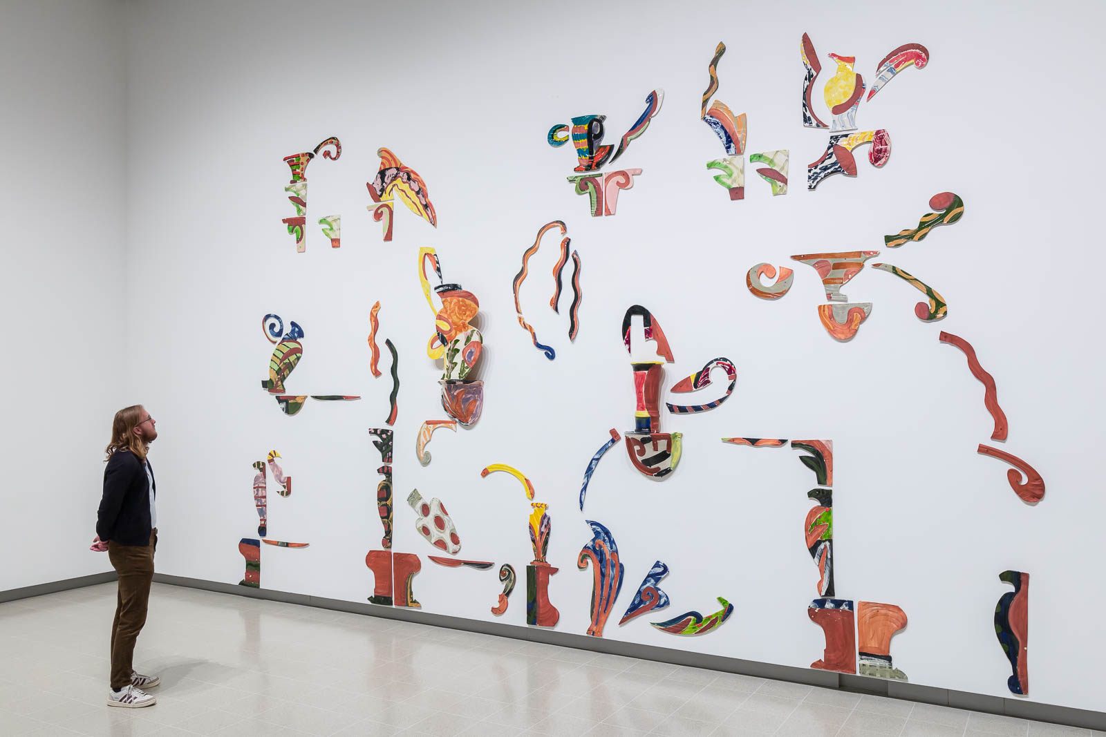 Installation view of Betty Woodman’s clay works