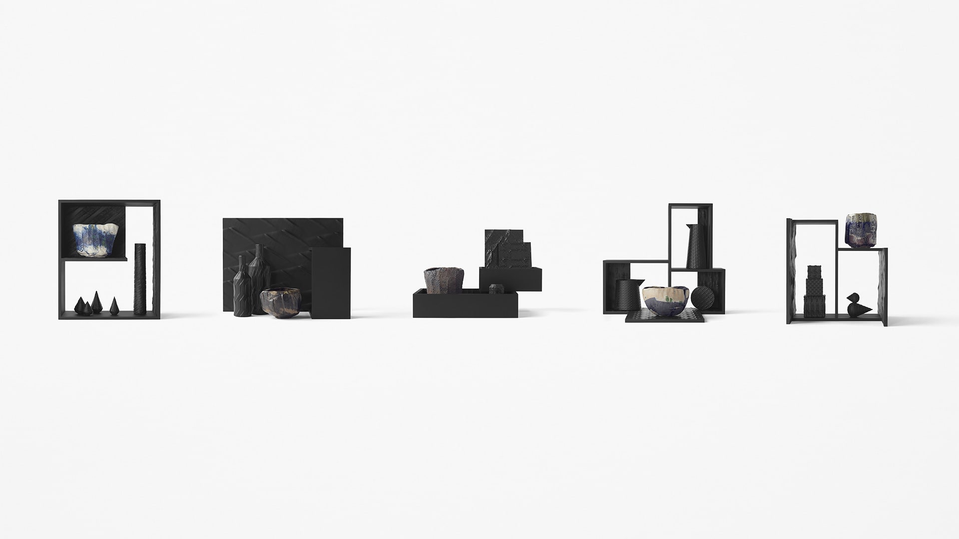 Jihada bowls from the KICHIZAEMON X exhibition series by Nendo x Raku Kichizaemon Jikinyu