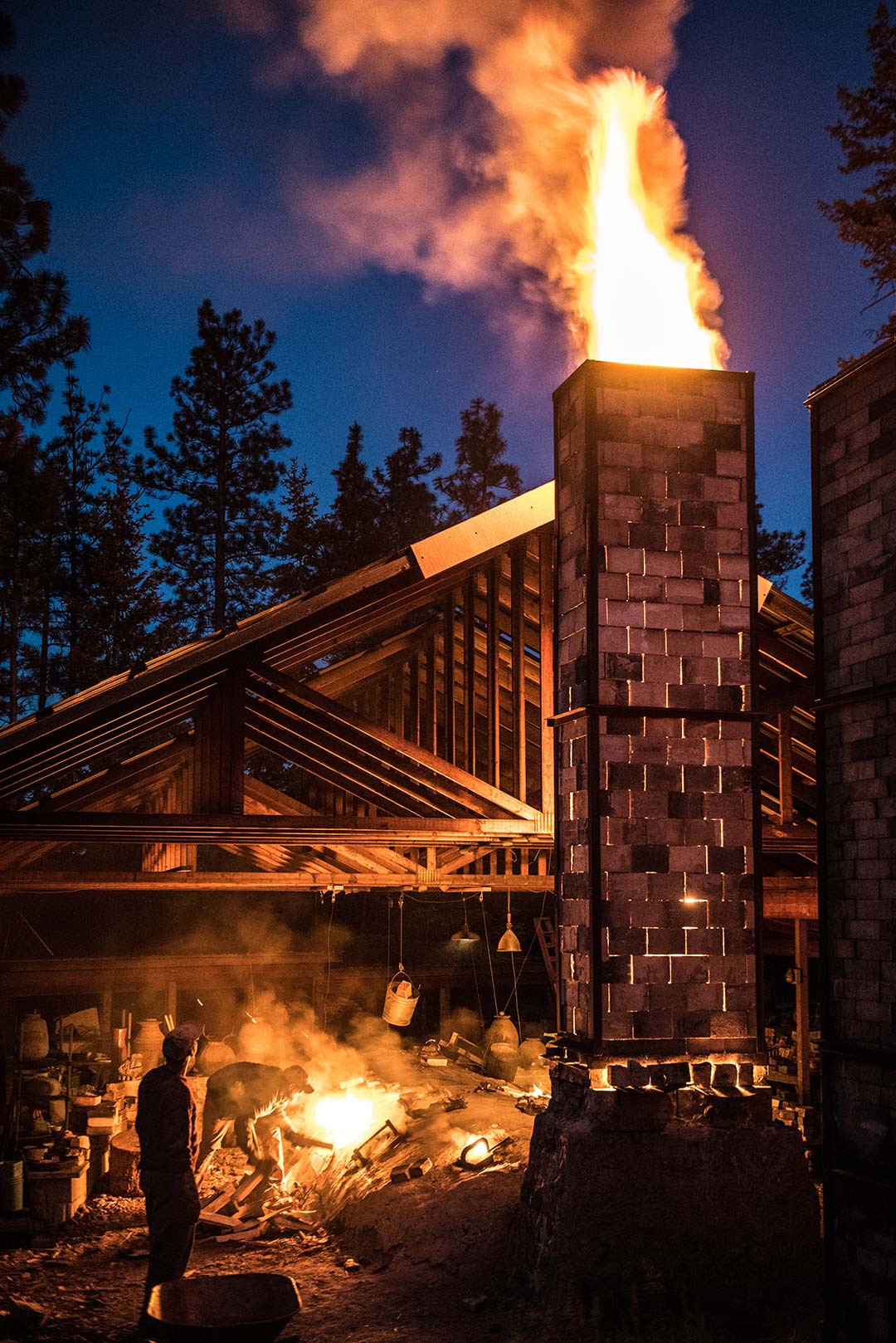 Casey Zablocki uses one of America’s largest anagama kilns in America