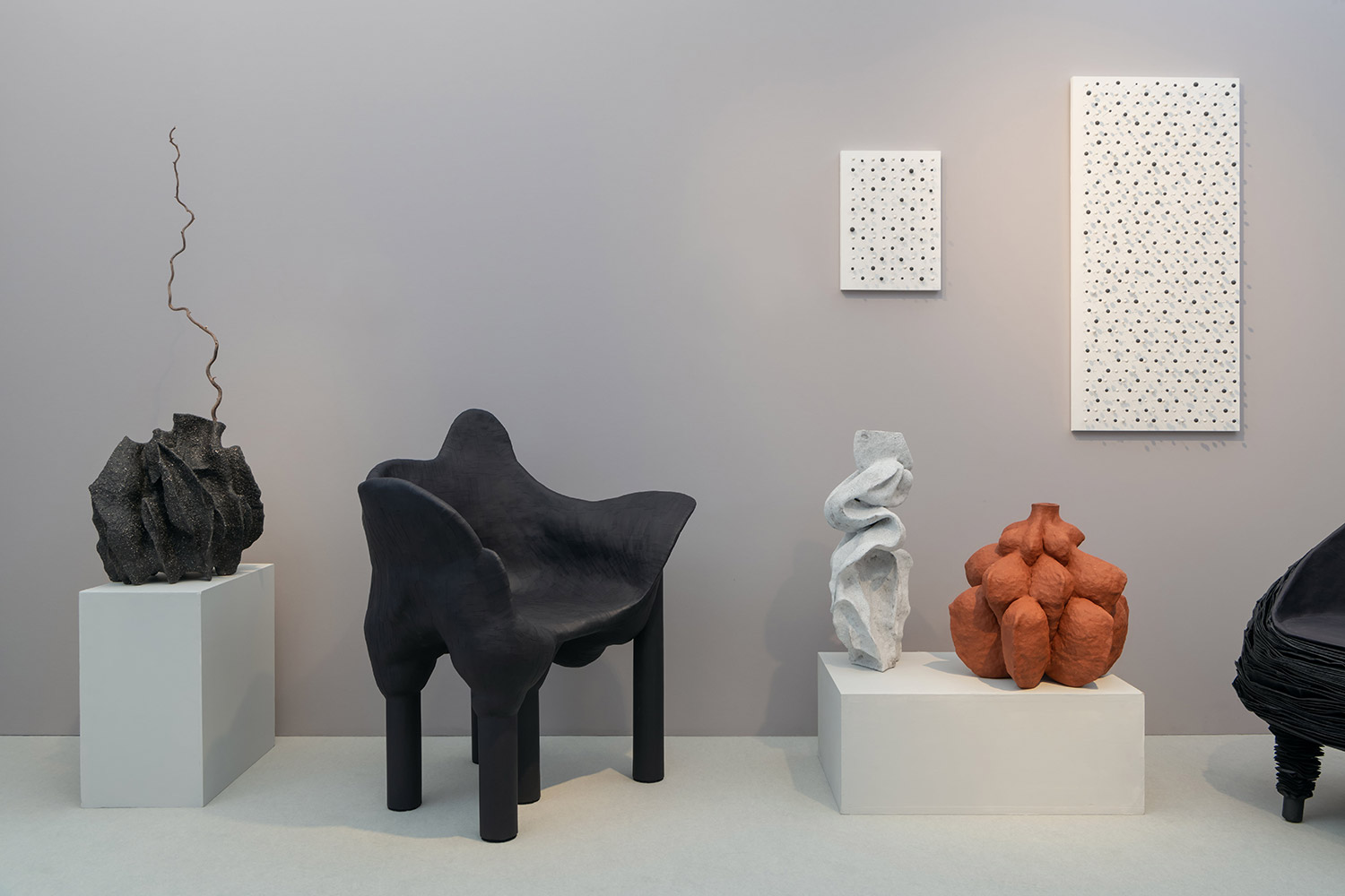 Sculptures on display at the gallery’s booth