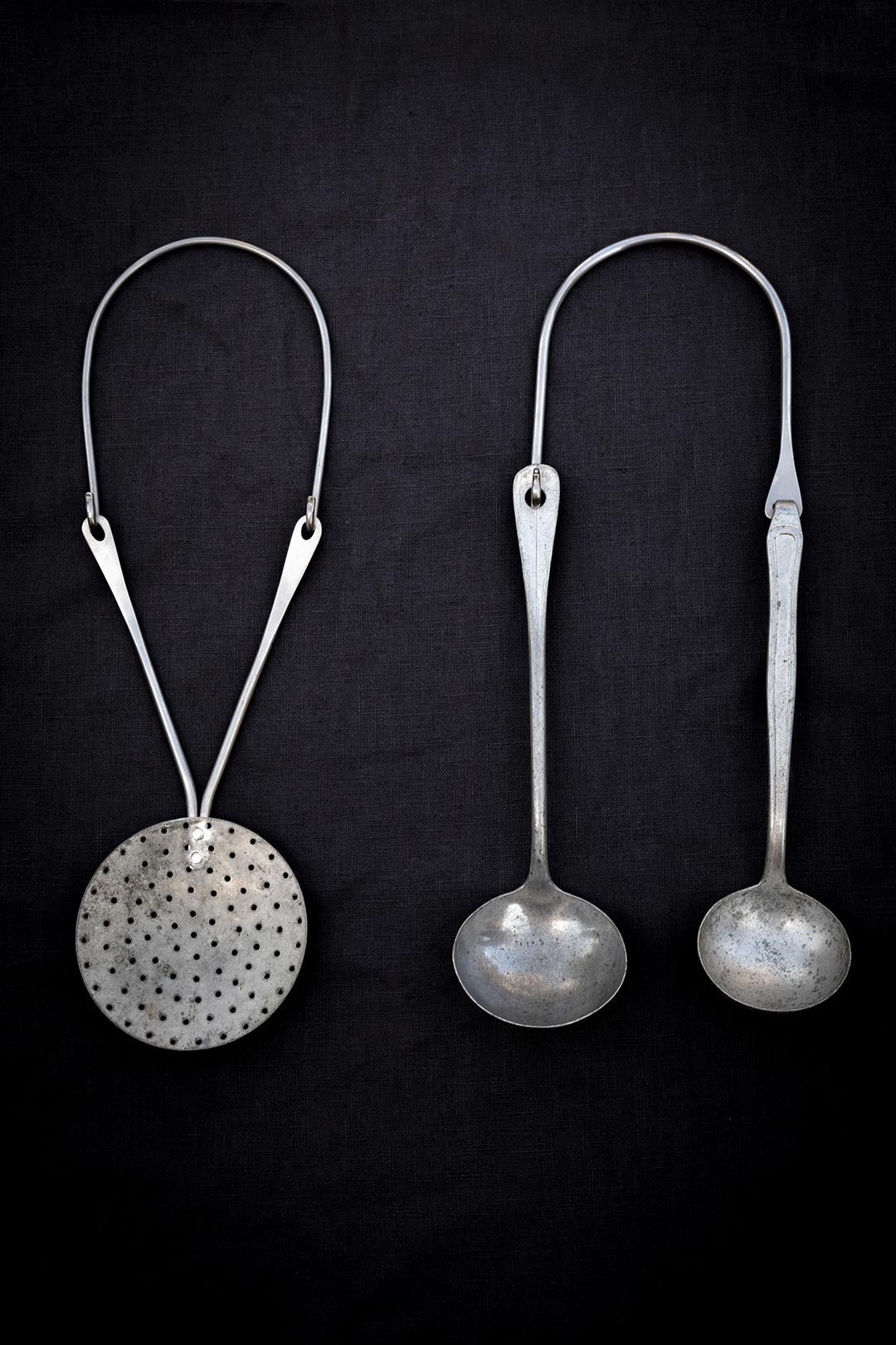 Strained and on display spoon necklaces by Jessica Andersen