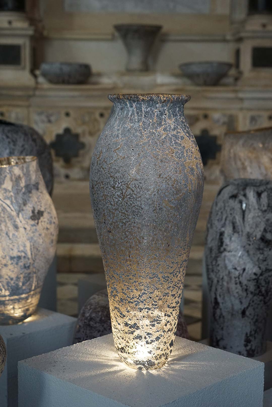 The designer duo explored different techniques of glass blowing to achieve new textures