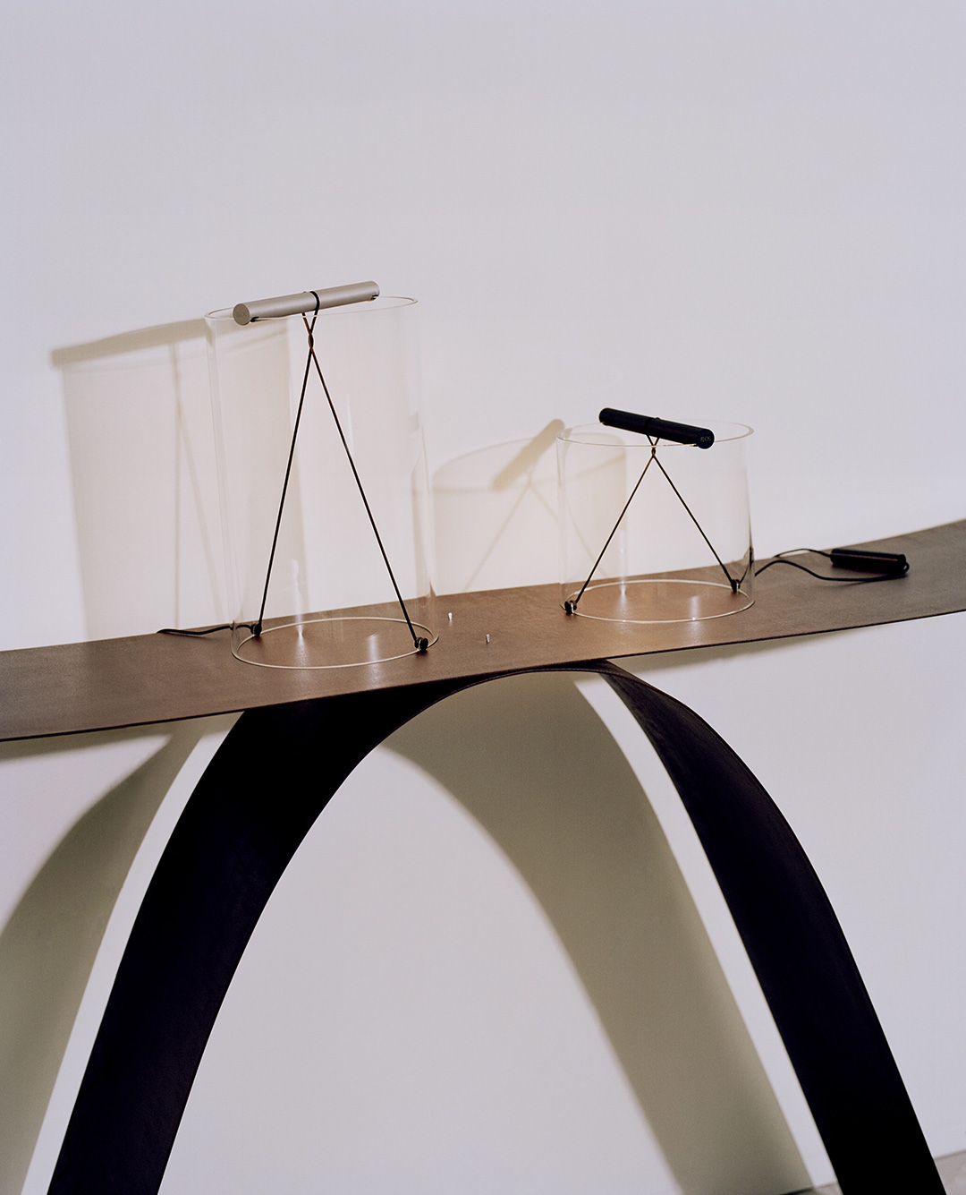 The To-Tie lamps, placed on a table