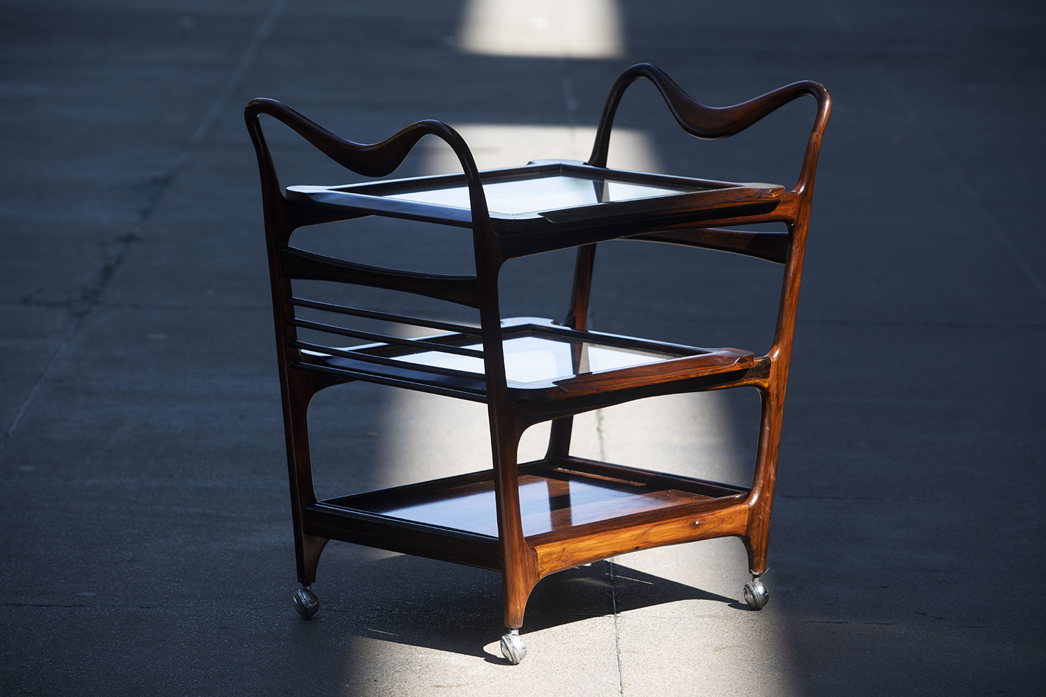 Three-tier Tea Trolley, 1950s by Teperman Manufacture at Mercado Moderno