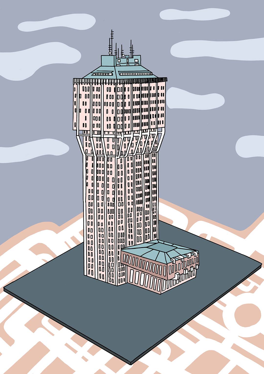 Torre Velasca, the subject of a restoration developed by Hines, is the protagonist of the first digital installation in the history of Fuorisalone